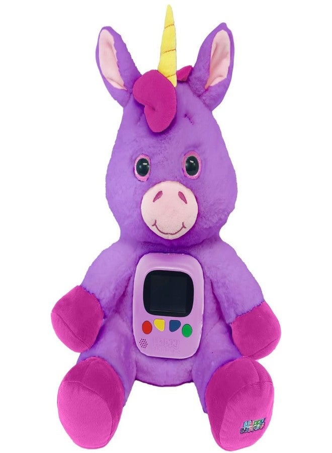 Happy Nappers: Photoflix - Beebee Purple Unicorn - Photo & Video Viewer, Digital Screen, Plush Animal Toy, USB & Headphones, Upload & Share, Kids 3+ - Image 1